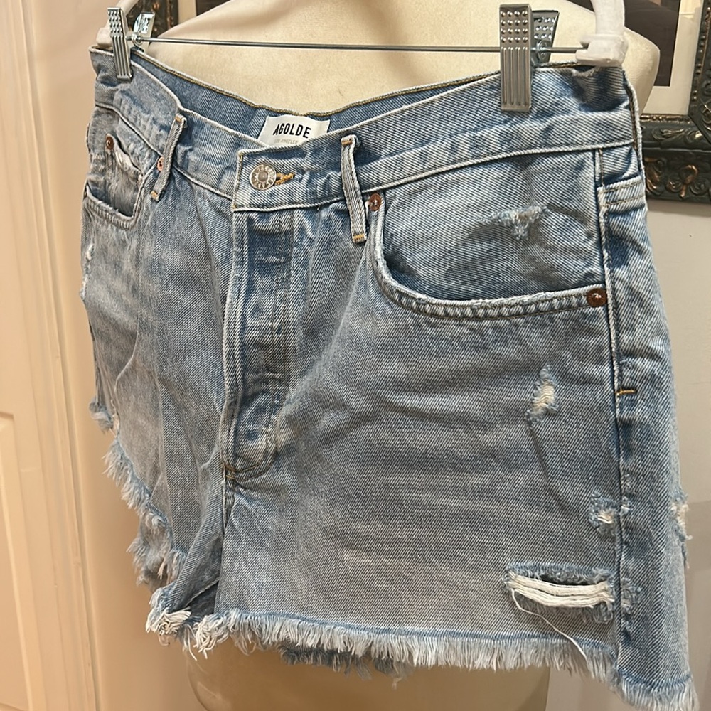 Agolde Light Blue Jean Shorts - Picture 10 of 11